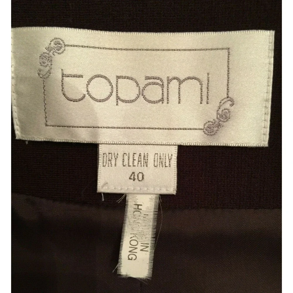 Topami Womens Blazer Jacket Size 40 EU Brown Collared Fur Trimmed Embellished‎